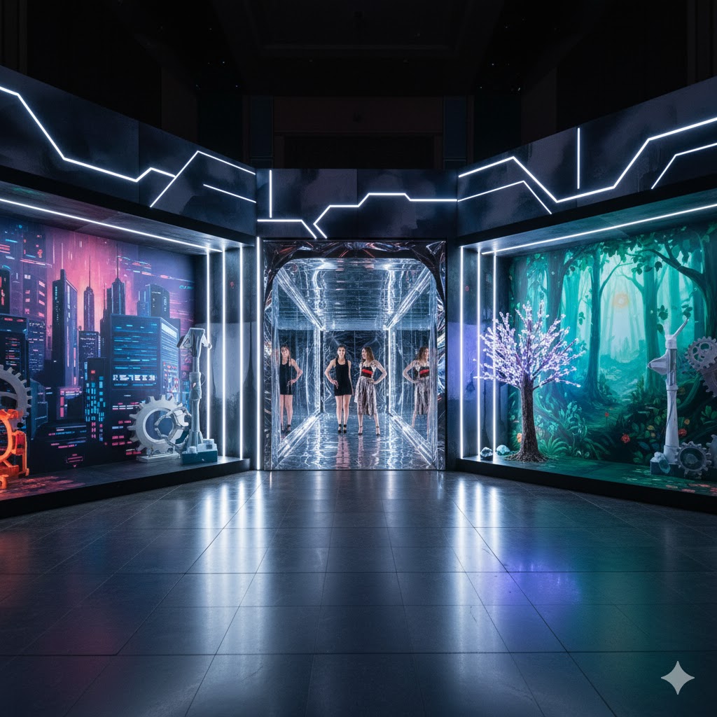 Decorative thematic backdrop with draping