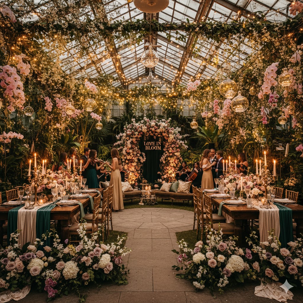 Lush floral wall backdrop